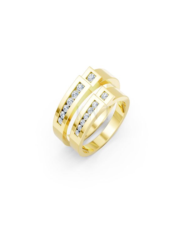 Nhẫn cưới E55 màu Vàng Gold thiết kế tinh tế, sang trọng