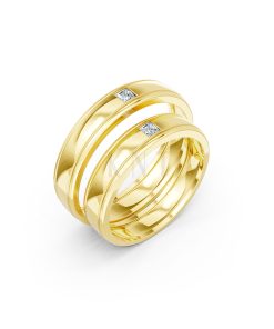 Nhẫn cưới E71 thiết kế vàng trơn thanh lịch, tối giản màu Vàng Gold thiết kế tinh tế, sang trọng