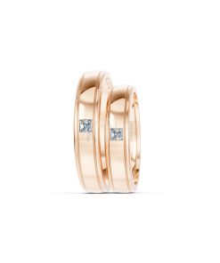 Nhẫn cưới E71 thiết kế vàng trơn thanh lịch, tối giản màu vàng hồng Rose Gold cặp đôi, phong cách trẻ trung, nổi bật