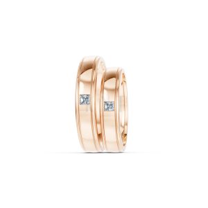 Nhẫn cưới E71 thiết kế vàng trơn thanh lịch, tối giản màu vàng hồng Rose Gold cặp đôi, phong cách trẻ trung, nổi bật
