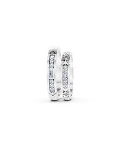Nhẫn cưới E809 thiết kế sang trọng, đính đá lấp lánh màu vàng trắng White Gold vàng sáng bóng, thiết kế trẻ trung