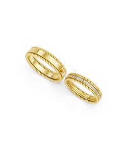 Nhẫn cưới E812 màu Vàng Gold vàng 10K/14K/18K/607 cao cấp, thanh lịch