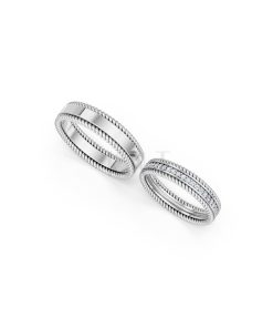 Nhẫn cưới E812 màu vàng trắng White Gold kiểu dáng cá tính, hiện đại