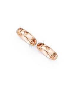 Nhẫn cưới E820 phong cách tối giản, họa tiết trái tim màu vàng hồng Rose Gold vàng đẹp, họa tiết hình học, độc đáo