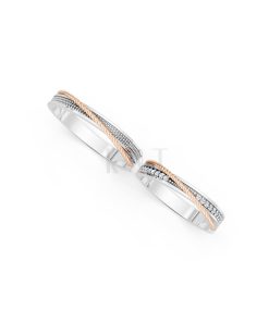 Nhẫn cưới E824 phong cách tinh tế, đá quý lấp lánh phối màu Dual Color cặp đôi, phong cách trẻ trung, nổi bật