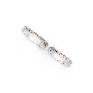 Nhẫn cưới E824 phong cách tinh tế, đá quý lấp lánh phối màu Dual Color cặp đôi, phong cách trẻ trung, nổi bật