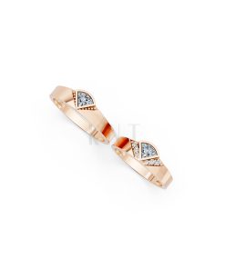 Nhẫn cưới E825 thiết kế hình kim cương dộc đáo, hiện đại màu vàng hồng Rose Gold vàng đẹp, họa tiết hình học, độc đáo