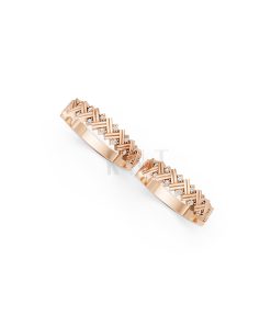 Nhẫn cưới E827 họa tiết đan chéo độc đáo và hiện đại màu vàng hồng Rose Gold cặp đôi, phong cách trẻ trung, nổi bật