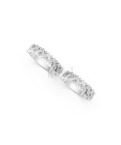 Nhẫn cưới E827 họa tiết đan chéo độc đáo và hiện đại màu vàng trắng White Gold kiểu dáng cá tính, hiện đại