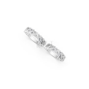 Nhẫn cưới E827 họa tiết đan chéo độc đáo và hiện đại màu vàng trắng White Gold kiểu dáng cá tính, hiện đại