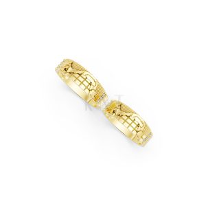 Nhẫn cưới E828 họa tiết hình chữ S chế tác tinh xảo màu Vàng Gold mặt nhẫn chạm khắc tinh xảo, độc đáo