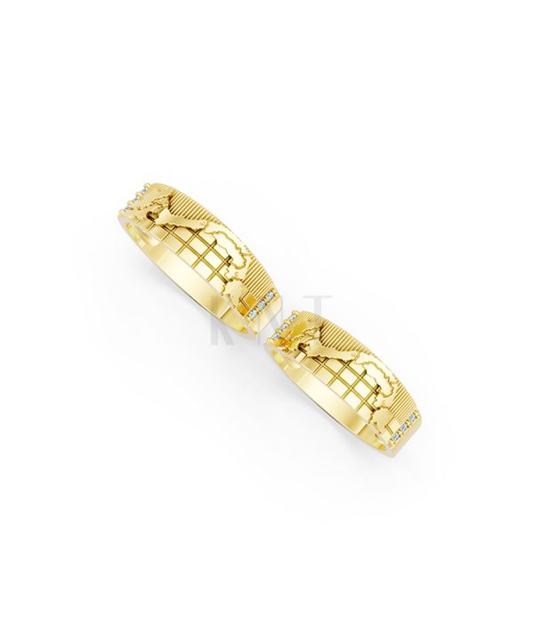 Nhẫn cưới E828 họa tiết hình chữ S chế tác tinh xảo màu Vàng Gold mặt nhẫn chạm khắc tinh xảo, độc đáo