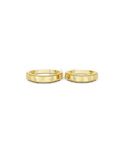 Nhẫn cưới E840 phong cách tối giản, hình khối đa giác màu Vàng Gold đính đá trắng, thiết kế phá cách, sang trọng