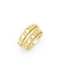 Nhẫn cưới E840 phong cách tối giản, hình khối đa giác màu Vàng Gold thiết kế tinh tế, sang trọng