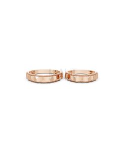 Nhẫn cưới E840 phong cách tối giản, hình khối đa giác màu vàng hồng Rose Gold thiết kế đối xứng, phong cách, ấn tượng