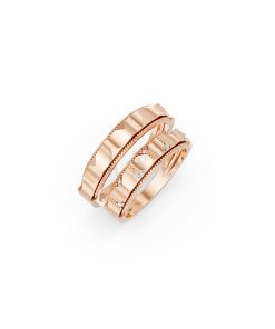 Nhẫn cưới E840 phong cách tối giản, hình khối đa giác màu vàng hồng Rose Gold họa tiết ấn tượng, cá tính