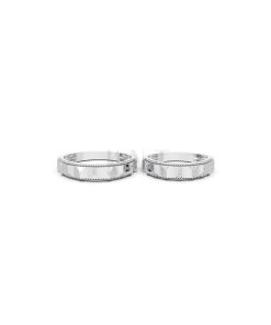 Nhẫn cưới E840 phong cách tối giản, hình khối đa giác màu vàng trắng White Gold vàng sáng, đường nét sắc sảo, tinh tế