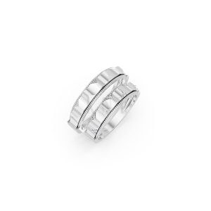 Nhẫn cưới E840 phong cách tối giản, hình khối đa giác màu vàng trắng White Gold kiểu dáng hiện đại, nổi bật
