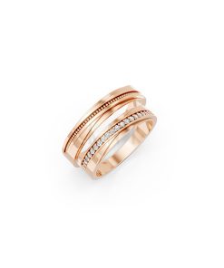 Nhẫn cưới E844 màu vàng hồng Rose Gold họa tiết ấn tượng, cá tính