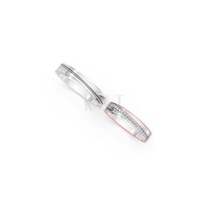 Nhẫn cưới E844 màu vàng trắng White Gold kiểu dáng cá tính, hiện đại