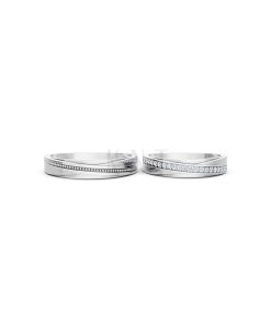 Nhẫn cưới E844 màu vàng trắng White Gold vàng sáng bóng, thiết kế trẻ trung