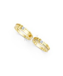 NHẪN CƯỚI E854 màu Vàng Gold vàng 10K/14K/18K/607 cao cấp, thanh lịch