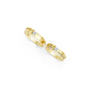 NHẪN CƯỚI E854 màu Vàng Gold vàng 10K/14K/18K/607 cao cấp, thanh lịch