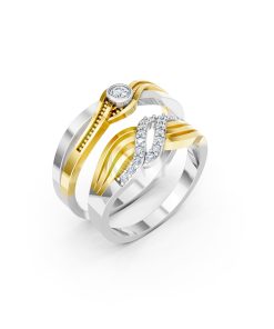 Nhẫn Cưới E861 phối màu Dual Color họa tiết ấn tượng, cá tính
