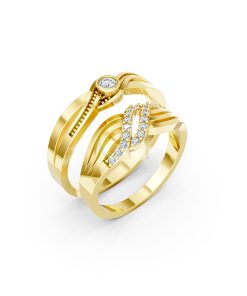 Nhẫn Cưới E861 màu Vàng Gold thiết kế tinh tế, sang trọng