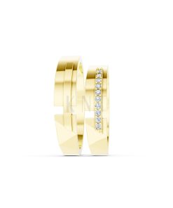 Nhẫn cưới E870 Vàng Gold vàng 10K/14K/18K/607 cao cấp, thanh lịch