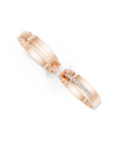 Nhẫn cưới E870 vàng hồng Rose Gold vàng đẹp, kiểu dáng trẻ trung, độc đáo