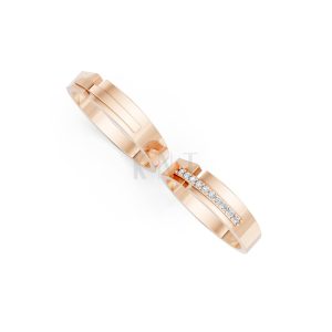 Nhẫn cưới E870 vàng hồng Rose Gold vàng đẹp, kiểu dáng trẻ trung, độc đáo