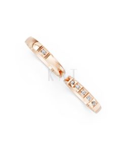 Nhẫn cưới E871 vàng hồng Rose Gold vàng đẹp, kiểu dáng trẻ trung, độc đáo