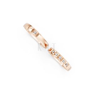 Nhẫn cưới E871 vàng hồng Rose Gold vàng đẹp, kiểu dáng trẻ trung, độc đáo
