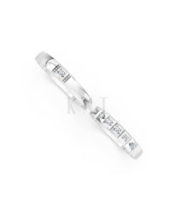 Nhẫn cưới E871 vàng trắng White Gold vàng sáng, đường nét sắc sảo, tinh tế