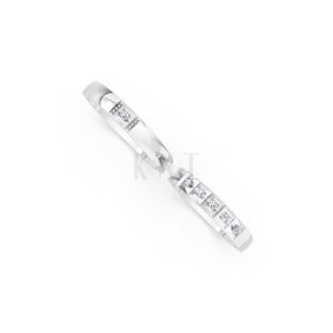 Nhẫn cưới E871 vàng trắng White Gold vàng sáng, đường nét sắc sảo, tinh tế