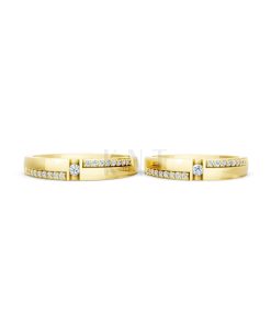 NHẪN CƯỚI E878 màu Vàng Gold vàng 10K/14K/18K/607 cao cấp, thanh lịch