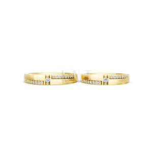 NHẪN CƯỚI E878 màu Vàng Gold vàng 10K/14K/18K/607 cao cấp, thanh lịch