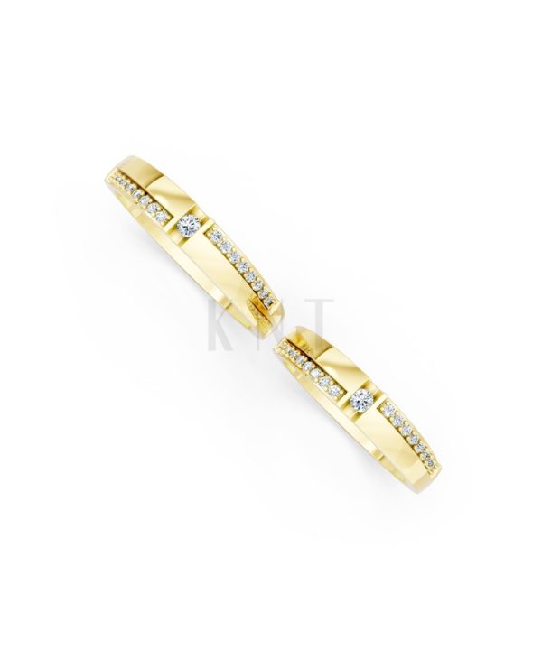NHẪN CƯỚI E878 màu Vàng Gold thiết kế tinh xảo, độc đáo