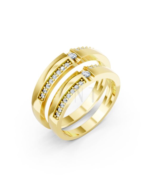 NHẪN CƯỚI E878 màu Vàng Gold thiết kế tinh tế, sang trọng