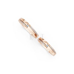 NHẪN CƯỚI E878 màu vàng hồng Rose Gold phong cách trẻ trung, nổi bật