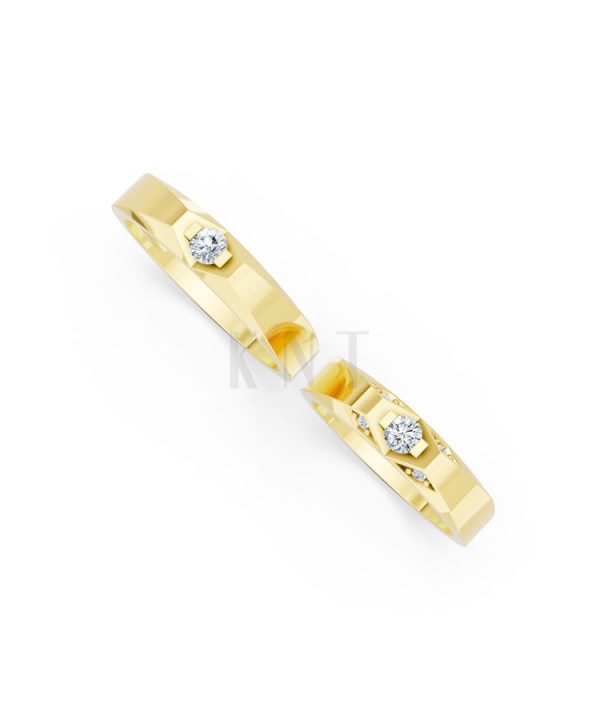 Nhẫn cưới E890 Vàng Gold thiết kế phá cách, sang trọng