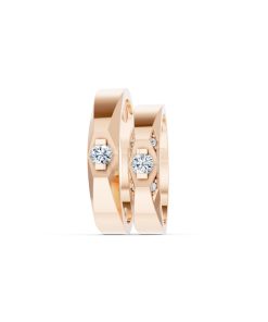 Nhẫn cưới E890 vàng hồng Rose Gold vàng đẹp, kiểu dáng trẻ trung, độc đáo