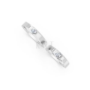 Nhẫn cưới E890 vàng trắng White Gold kiểu dáng cá tính, hiện đại