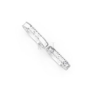 Nhẫn Cưới Collab Ceramic - E895 màu vàng trắng White Gold kiểu dáng cá tính, hiện đại