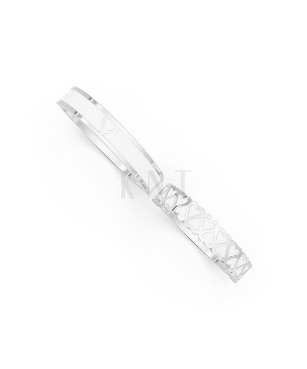 Nhẫn Cưới Collab Ceramic - E900 - Nhẫn cưới tráng men họa tiết trái tim màu vàng trắng White Gold kiểu dáng cá tính, hiện đại