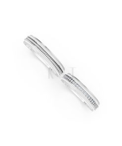 Nhẫn cưới E904: Thiết kế hiện đại, chế tác từ vàng kết hợp ceramic màu vàng trắng White Gold kiểu dáng cá tính, hiện đại