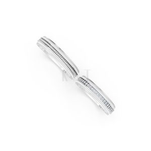 Nhẫn cưới E904: Thiết kế hiện đại, chế tác từ vàng kết hợp ceramic màu vàng trắng White Gold kiểu dáng cá tính, hiện đại