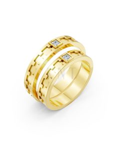 Nhẫn cưới F307 Vàng Gold thiết kế tinh tế, sang trọng