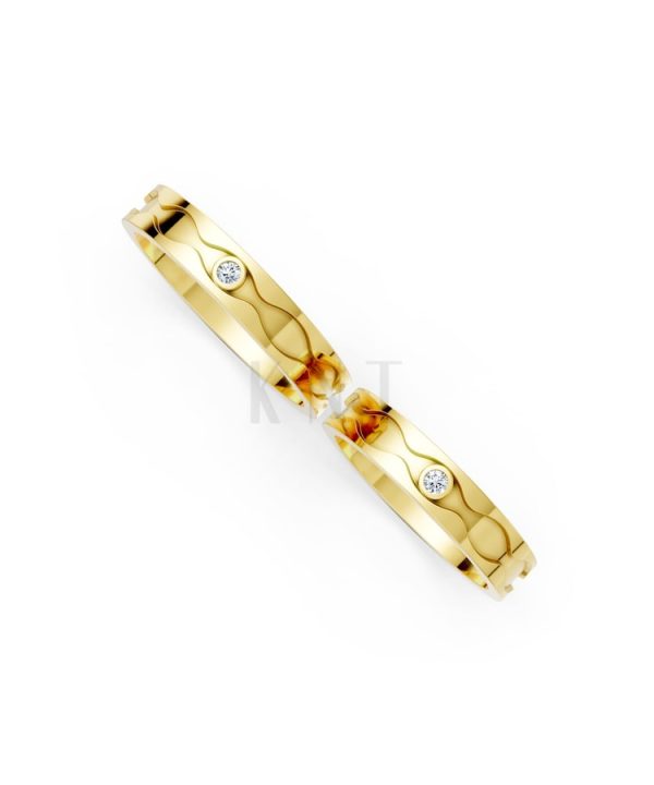 Nhẫn cưới F307A Vàng Gold thiết kế phá cách, sang trọng